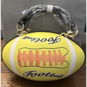 NWT Caleesa Football Purse New w/Tags Short & Long Black Handles Color Yellow